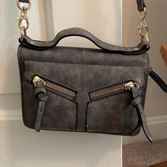 Handbags - Grey crossbody with removable strap. Brand new, never used. Smoke free home.
